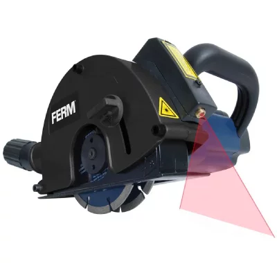 FERM  WSM1009 - Rainureuse&agrave; b&eacute;ton dans coffret - 1700W - 125mm