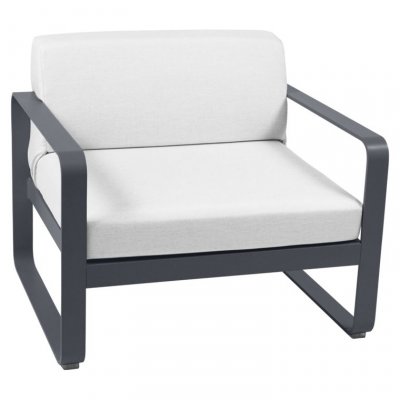 FERMOB  Fauteuil BELLEVIE - blanc gris&eacute; - 47 anthracite mat