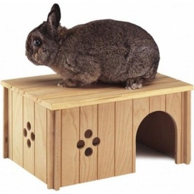 FERPLAST  - 84646099 - Maison en bois pour lapins - 33 x 23,6 x 16 cm