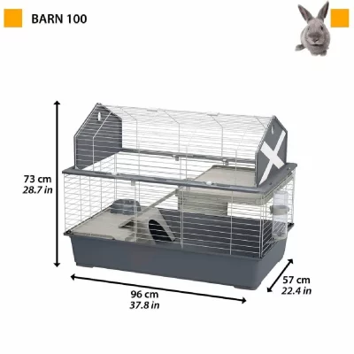 FERPLAST  Barn 100 Rabbit Cage Gris