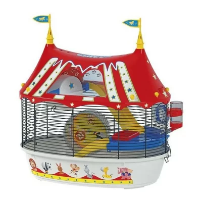 FERPLAST  Cage Circus Fun 49,5x34x42,5 cm - Rouge - Pour hamster