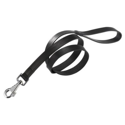 FERPLAST  Laisse en cuir v&eacute;ritable chien chiens noir cuir naturel  Noir 