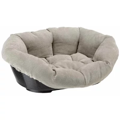 FERPLAST  SOFA' PRESTIGE panier plastique rev&ecirc;tement rembourr&eacute; chiens chats