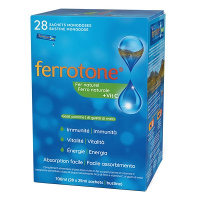 FERROTONE  Fer Naturel + Vitamine C Pomme 28x25ml