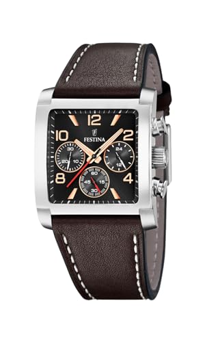 FESTINA  Homme Analogique Quartz Montre avec Bracelet en Cuir F20653/4