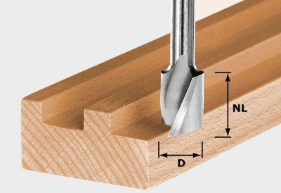 FESTOOL  - Fraise h&eacute;lico&iuml;dale queue 8mm - hs Spi S8 D20/25 - 490951
