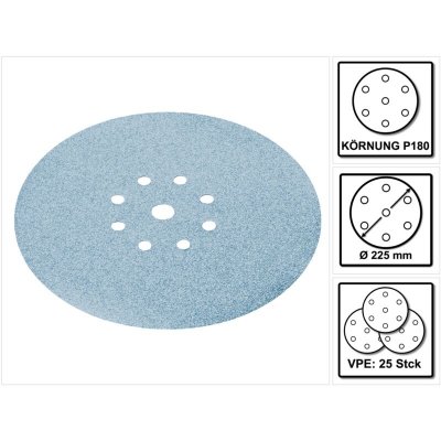 FESTOOL  Stf D225/8 Granat Abrasifs Planex P180 Gr / 25 Pi&egrave;ces ( 499640 )