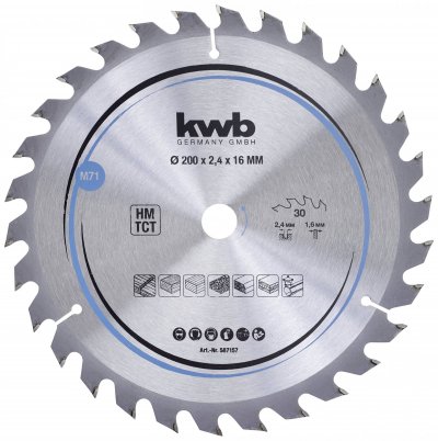 KWB Feuille de semis circulaire hm Milieu &oslash; 200x16 Z30