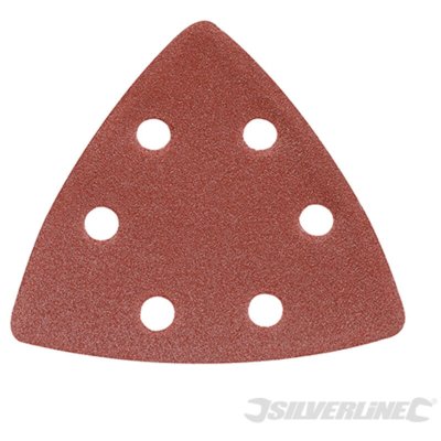 SILVERLINE Feuilles abrasives triangulaires auto-agrippantes 90 mm, 10 pcs, Grain 120, 120
