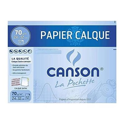 CANSON Feuilles calque 24x32 70 grammes - Pochette 12
