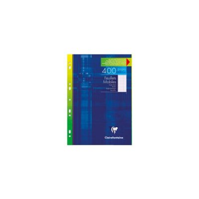CLAIREFONTAINE Feuillets Mobiles Perfor&eacute;s A4 Quadrill&eacute; 5x5 400 Pages