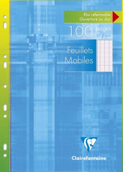 CLAIREFONTAINE Feuillets mobiles perfor&eacute;s  Metric A4 100 pages S&eacute;y&egrave;s