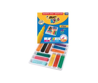 BIC Feutre coloriage pointe moyenne assorti - classpack de 144 visa
