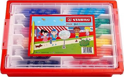 STABILO Feutre coloriage pointe moyenne power - schoolpack de 144