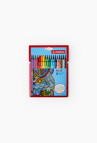 STABILO Feutre De Coloriage Pen 68  - L'&eacute;tui Carton De 18 Feutres