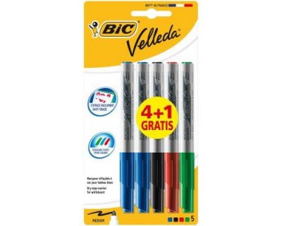 GENERIQUE Feutre effa&ccedil;able &agrave; sec VELLEDA    1741 Medium assortis 4+1 GRATUIT !