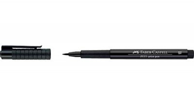 FABER-CASTELL Feutre - Noir - Pointe pinceau large - Dessin - Esquisse - - Pitt Artist Pen