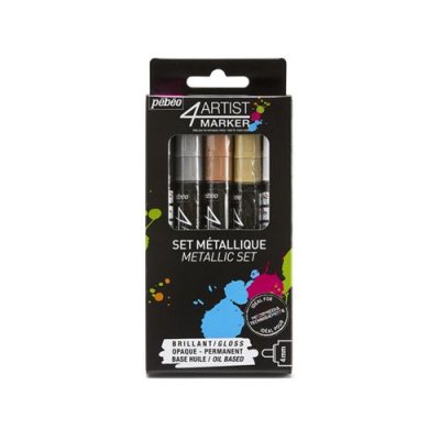 PEBEO Feutre peinture 4Artist Marker 4 mm - Assortiment m&eacute;tal