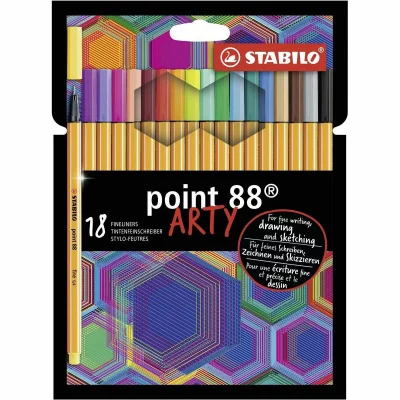STABILO Feutre Point 88 Arty Coloris Assortis X18  - Le Paquet De 18