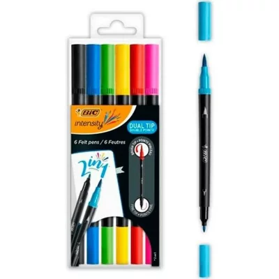 BIC Feutres d'&eacute;criture  intensity - Double pointe - 6 pcs