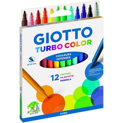 GIOTTO S Feutres Giotto - Turbo Color - Assortiments de couleurs - 12 pcs