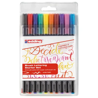 EDDING Feutres pinceaux  - 10 Brushpens -  - couleur variant