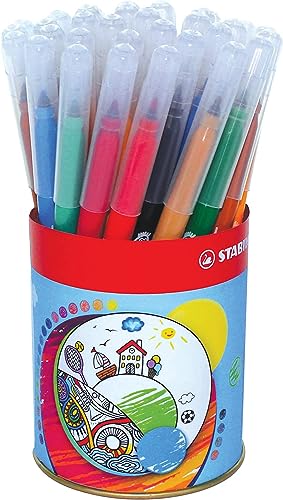 GENERIQUE Feutres TRIO A-Z - Pointe fine - 12 couleurs assorties - Pot de 36