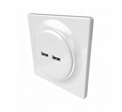 FIBARO  Walli N USB Outlet / Double Prise Murale USB, FGWU-021