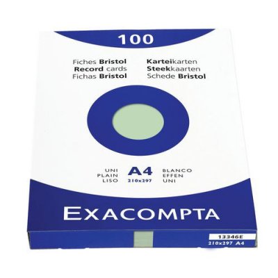 EXACOMPTA Fiche Bristol Uni Vert 210x297 - Boite De 100