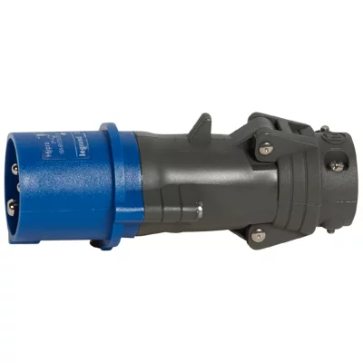 Fiche Droite Male 16 Amp&egrave;res 2P+T Ip44 Bleu - Legrand Hypra 052042
