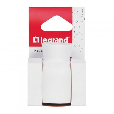 LEGRAND Fiche femelle &agrave; sortie droite - 2 phases + terre - blanc