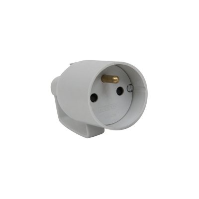 DEBFLEX Fiche femelle avec anneau 2P+T 16A droite a coiffe gris - Gris