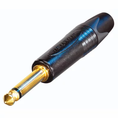 NEUTRIK Fiche Jack Professionnelle 2 Broches avec Contacts M&eacute;talliques Noir / Or