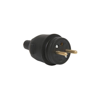 DEBFLEX Fiche male etanche 2P+T 16A droite noir - Noir