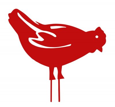 LOUIS MOULIN Figurine &agrave; piquer poule rouge - 28x39 cm - Acier &eacute;poxy