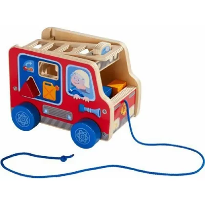 HABA Figurine &agrave; tirer  Camion de pompiers