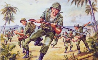 AIRFIX Figurine  US Vintage Marines 'Vintage Classics series'- 1/76 -