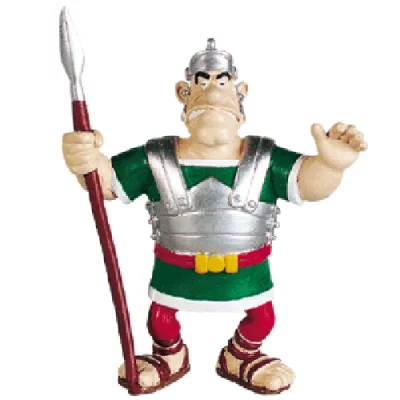 PLASTOY Figurine ast&eacute;rix et ob&eacute;lix : l&eacute;gionnaire avec sa lance