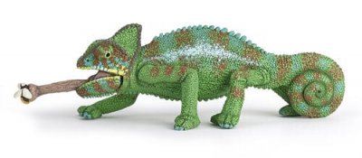 PAPO Figurine Cam&eacute;l&eacute;on -  - Figurine verte avec des taches oranges - Pour enfants &agrave; partir de 3 ans