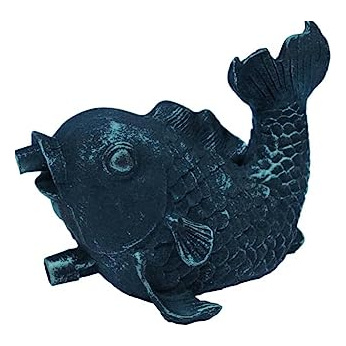 HTTPS: OUTIROR.COM IMG P 6 0 5 4 6054.JPG Figurine de bassin en polyr&eacute;sine gargouille petit poisson