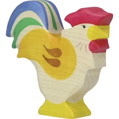 HOLZTIGER Figurine en bois Coq 