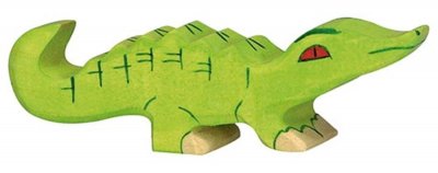 HOLZTIGER Figurine en bois Crocodile b&eacute;b&eacute; 