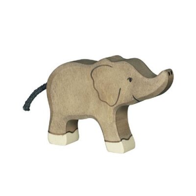 HOLZTIGER Figurine en bois  : Animaux de la Jungle : El&eacute;phant petit