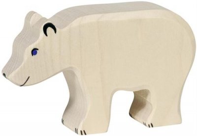 HOLZTIGER Figurine en bois  : animaux de la mer : ours blanc