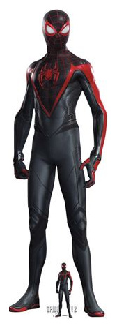  Figurine en carton miles morales debout jeu spider man 2 pour ps5 - haut 178 cm