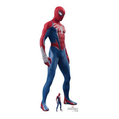  Figurine en carton peter parker debout de profil jeu spider man 2 pour ps5 - haut 178 cm
