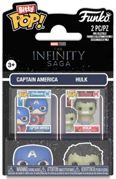 FUNKO FOB Figurine Funko Bitty Pop! 2 Packs  Marvel Comics  Captain America Et Hulk