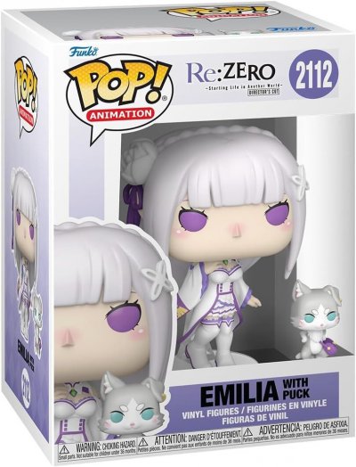 FUNKO Figurine  Pop! N&deg;2112 Re Zero Emilia Avec Puck