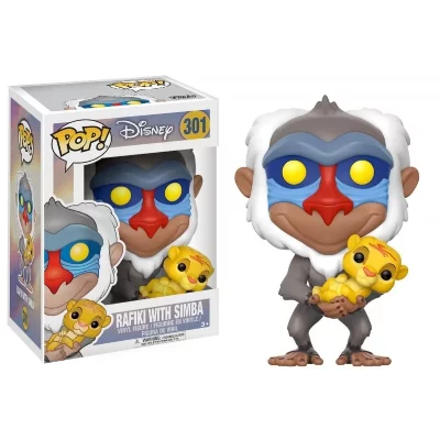FUNKO Figurine  Pop! N&deg;301 - Le Roi Lion - Rafiki Tenant Simba