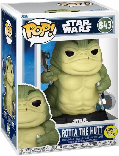 FUNKO Figurine  Pop! N&deg;843 Mandalorian & Grogu Rotta The Hutt